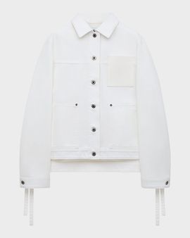 Loewe x Paula & apos;s Ibiza Leather-Pocket Denim Workwear Jacket