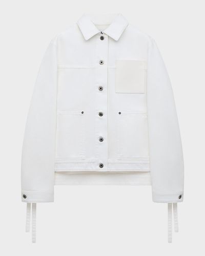 LOEWE x Paula & apos;s Ibiza Leather-Pocket Denim Workwear Jacket