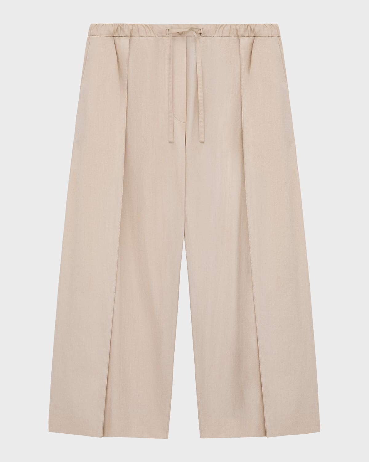 Loewe x Paula & apos;s Ibiza Pleated Wide-Leg Crop Drawstring Pants