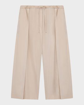Loewe x Paula & apos;s Ibiza Pleated Wide-Leg Crop Drawstring Pants