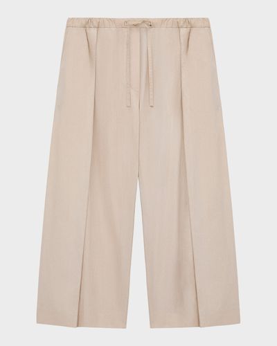 Loewe x Paula & apos;s Ibiza Pleated Wide-Leg Crop Drawstring Pants
