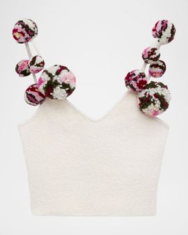 Loewe x Paula & apos;s Ibiza Pom-Pom Knit Crop Top