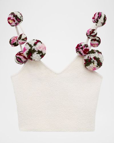 Loewe x Paula & apos;s Ibiza Pom-Pom Knit Crop Top