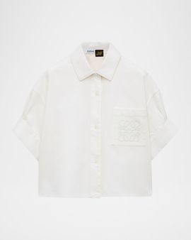 Loewe x Paula & apos;s Ibiza Short-Sleeve Denim Boxy Shirt