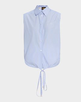 Loewe x Paula & apos;s Ibiza Striped Cotton-Blend Sleeveless Top