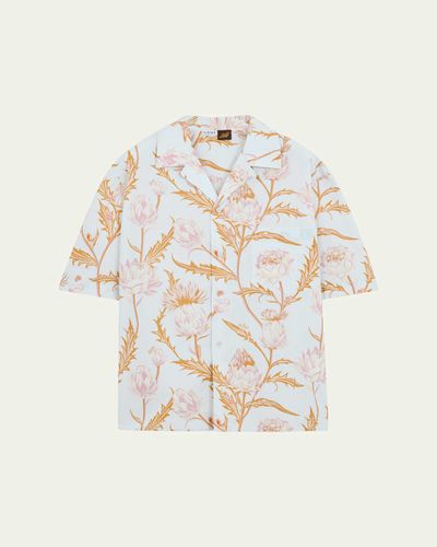 LOEWE x Paula's Ibiza Men's Artichoke-Print Short-Sleeve Shirt