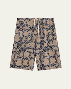 Loewe x Paula's Ibiza Men's Cotton-Terry Logo Script Shorts