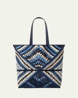 Loewe x Paula's Ibiza Men's Puzzle Fold XL Raffia Tote Bag