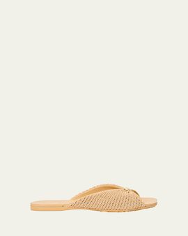 Loewe x Paula's Ibiza Pebble Anagram Flat Slide Sandals
