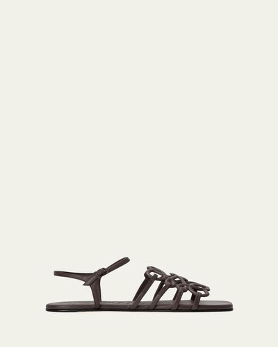 LOEWE x Paula's Ibiza Petal Anagram Leather Ankle-Strap Sandals