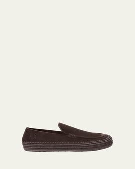 Loewe x Paula's Ibiza Rio Suede & Raffia Loafers