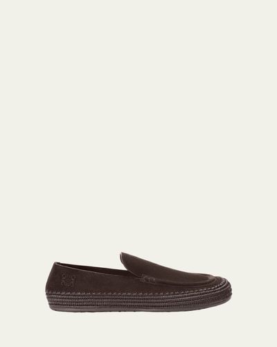 Loewe x Paula's Ibiza Rio Suede & Raffia Loafers