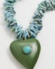 Logan Tay Logan Tay Blue Beaded Green Heart Necklace Blue One - 2