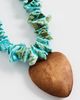 Logan Tay Logan Tay Blue Beaded Wooden Heart Necklace Blue One - 4