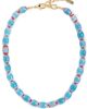 Logan Tay Logan Tay Blue Cheveron Beaded Necklace Blue One - 1