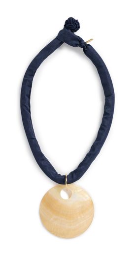 Logan Tay Logan Tay Blue Cord Shell Necklace Blue One
