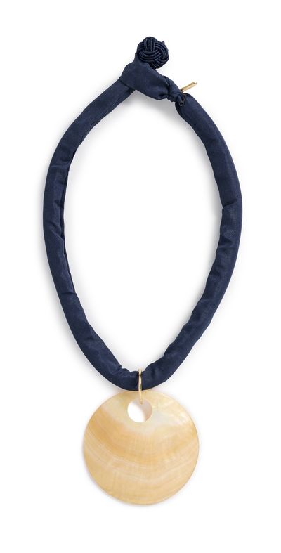 Logan Tay Logan Tay Blue Cord Shell Necklace Blue One