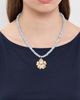 Logan Tay Logan Tay Bluer Beaded Gold Flower Necklace Blue One - 3