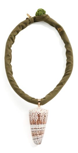 Logan Tay Logan Tay Cone Shell Necklace Green One