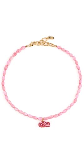 Logan Tay Logan Tay Cotton Candy Beaded Fish Necklace Pink One