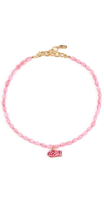 Logan Tay Logan Tay Cotton Candy Beaded Fish Necklace Pink One