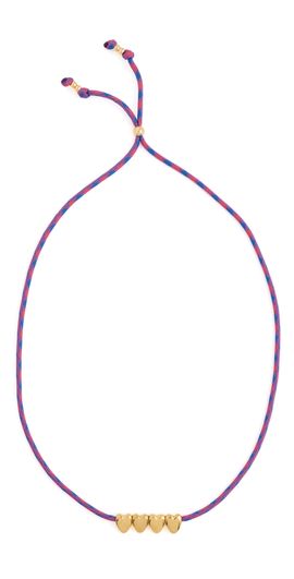Logan Tay Logan Tay Gold Heart Paracord Necklace Multi-Color One