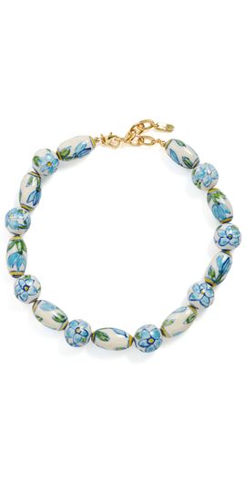 Logan Tay Logan Tay Green Floral Beaded Necklace Green One