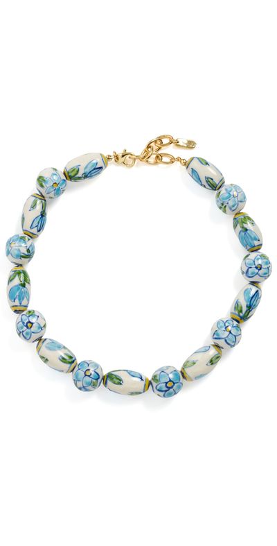Logan Tay Logan Tay Green Floral Beaded Necklace Green One