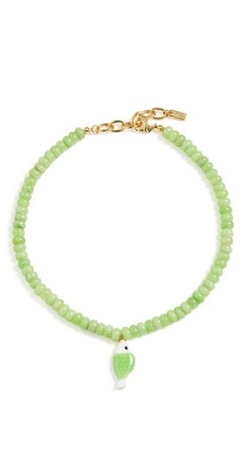 Logan Tay Logan Tay Olive Fish Beaded Necklace Green One