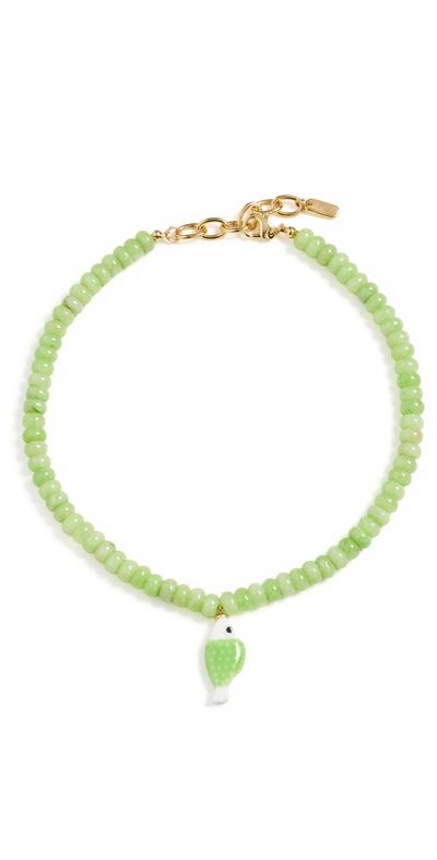 Logan Tay Logan Tay Olive Fish Beaded Necklace Green One