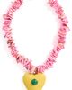 Logan Tay Logan Tay Pink Beaded Yellow Heart Necklace Pink One - 1