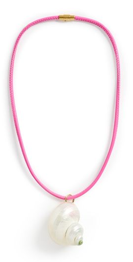 Logan Tay Logan Tay Pink Cord Shell Necklace Pink One