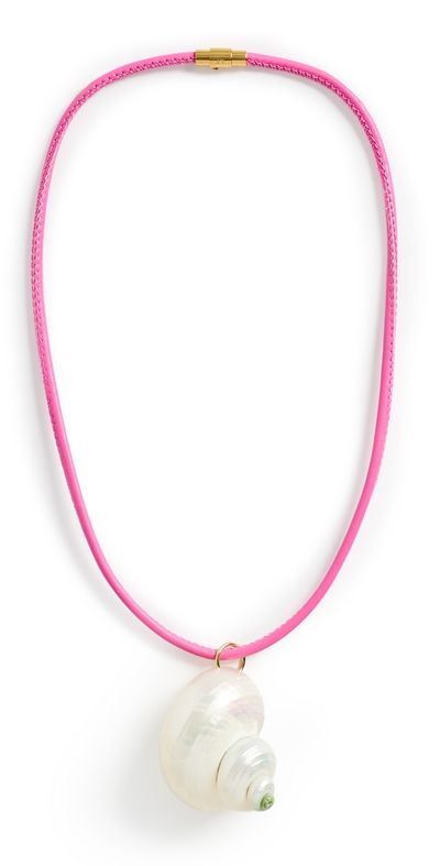Logan Tay Logan Tay Pink Cord Shell Necklace Pink One