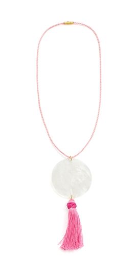 Logan Tay Logan Tay Pink Tassel Shell Necklace Pink One