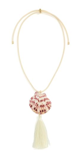 Logan Tay Logan Tay Scallop Shell Tassel Necklace White One