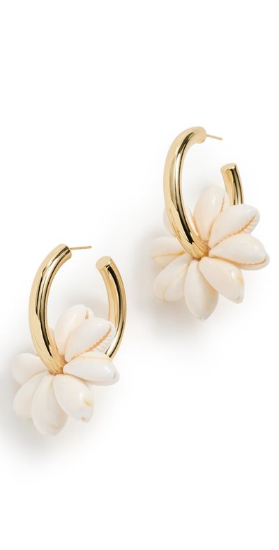 Logan Tay Logan Tay Shell Hoops Gold One