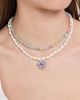 Logan Tay Logan Tay White Beaded Purple Flower Necklace White One - 3