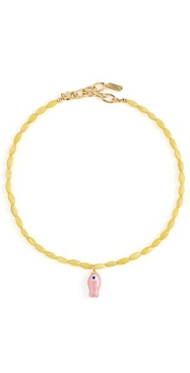 Logan Tay Logan Tay Yellow Beaded Fish Necklace Yellow One