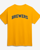 Logo Athletic Men's Logo Athletic Gold Milwaukee Brewers Wordmark T-Shirt  - 1