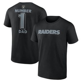 Logo Athletic Men's Logo Athletic Black Las Vegas Raiders #1 Dad Jersey T-Shirt 