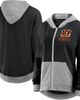 Logo Athletic Women's Logo Athletic Black Cincinnati Bengals Hit It French Terry Full-Zip Hoodie  - 1