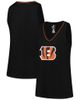 Logo Athletic Women's Logo Athletic Black Cincinnati Bengals Plus Size Stellar Win V-Neck Tank Top  - 1
