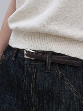 L’oiE Italian Cow Leather Slim Minimal Belt [3 Colors] (L184)