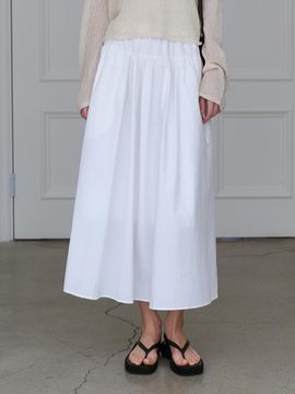 L’oiE OB String Shirring Skirt [White] (L188)