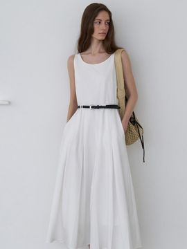 L’oiE Pleated Dress Belt Set (L198) [White]