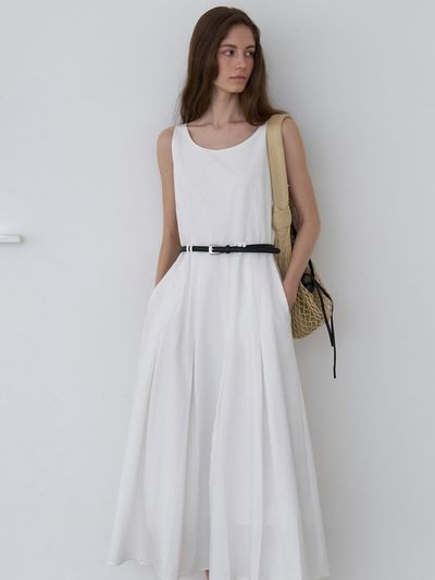 L’oiE Pleated Dress Belt Set (L198) [White]
