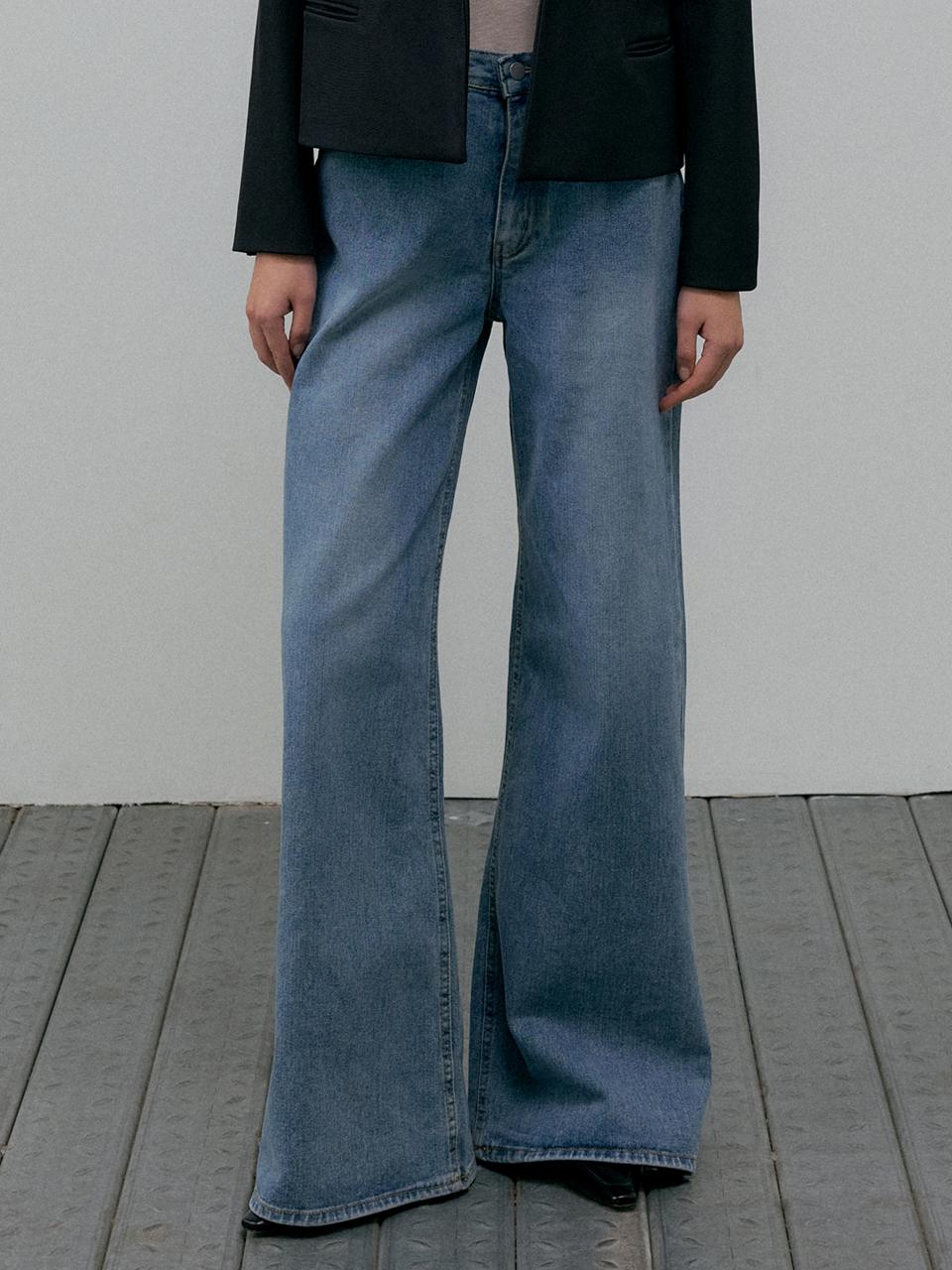 L’oiE Wide denim trouser blue L098