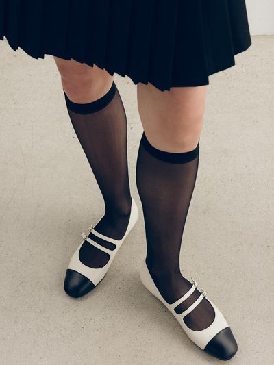 Loiret Two-Strap Leather Mary Jane Flats (715)