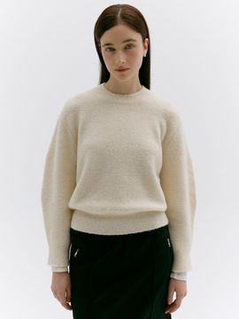 LOKNI Yak Volume Sleeve Pullover Sweater [Ivory]