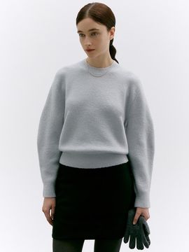 LOKNI Yak Volume Sleeve Pullover Sweater [Light Blue]